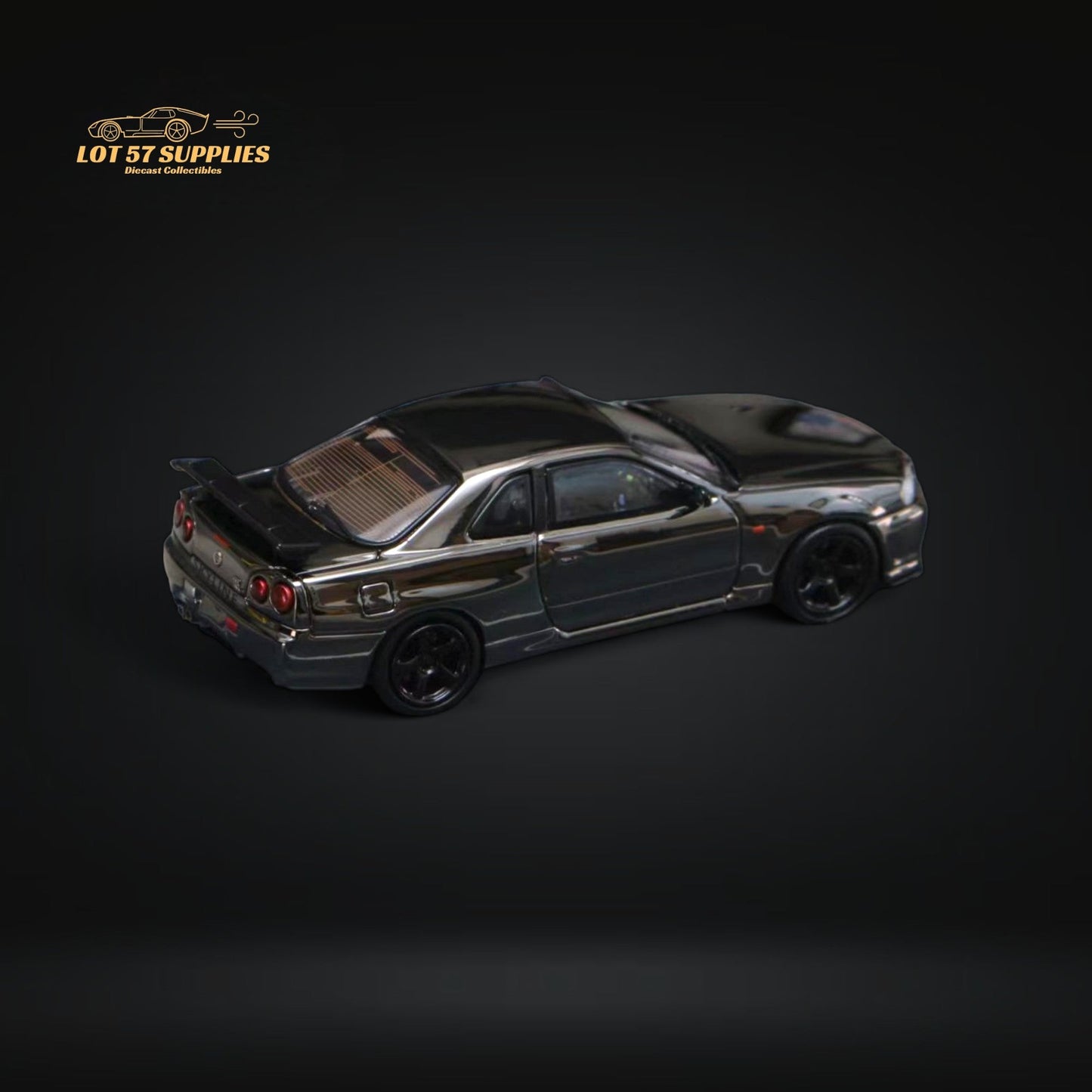 Street Weapon Skyline GT-R R34 V-SPEC-II Chrome 1:64 - Evergreen Kings