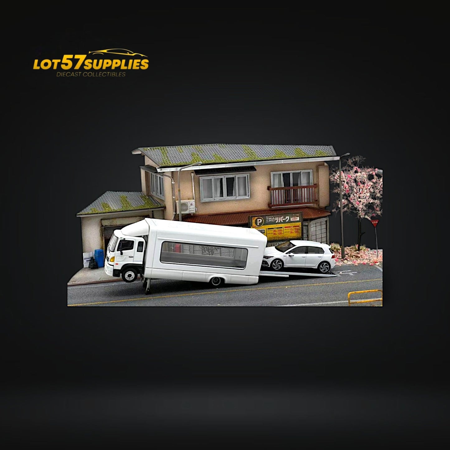 White 1:64 Hino Ranger 5th Generation diecast model with outriggers, detailed replica from Lot57Supplies Diecast Shop.