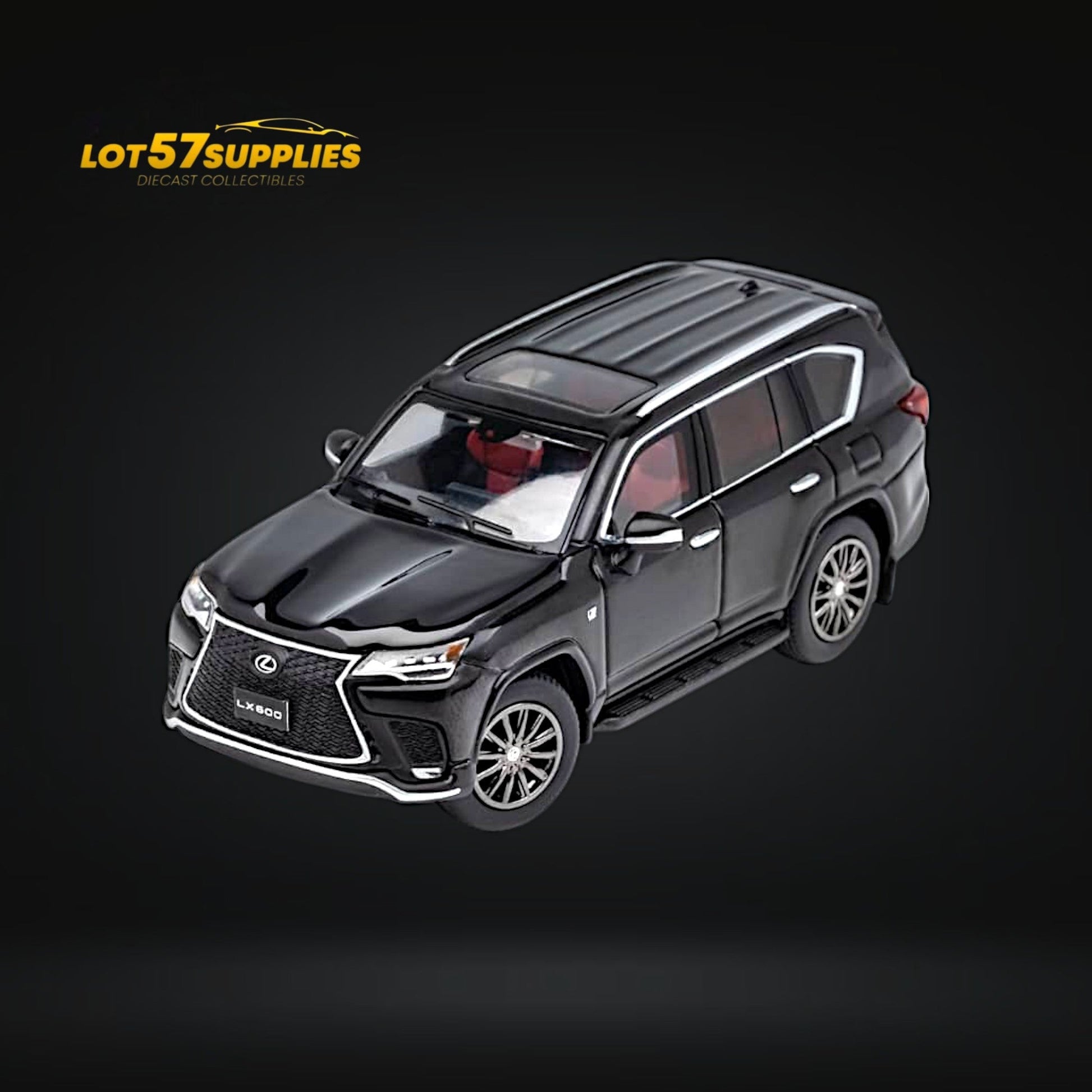 Black 1:64 scale Lexus LX600 Sport diecast model by GCD, detailed miniature vehicle for collectors.
