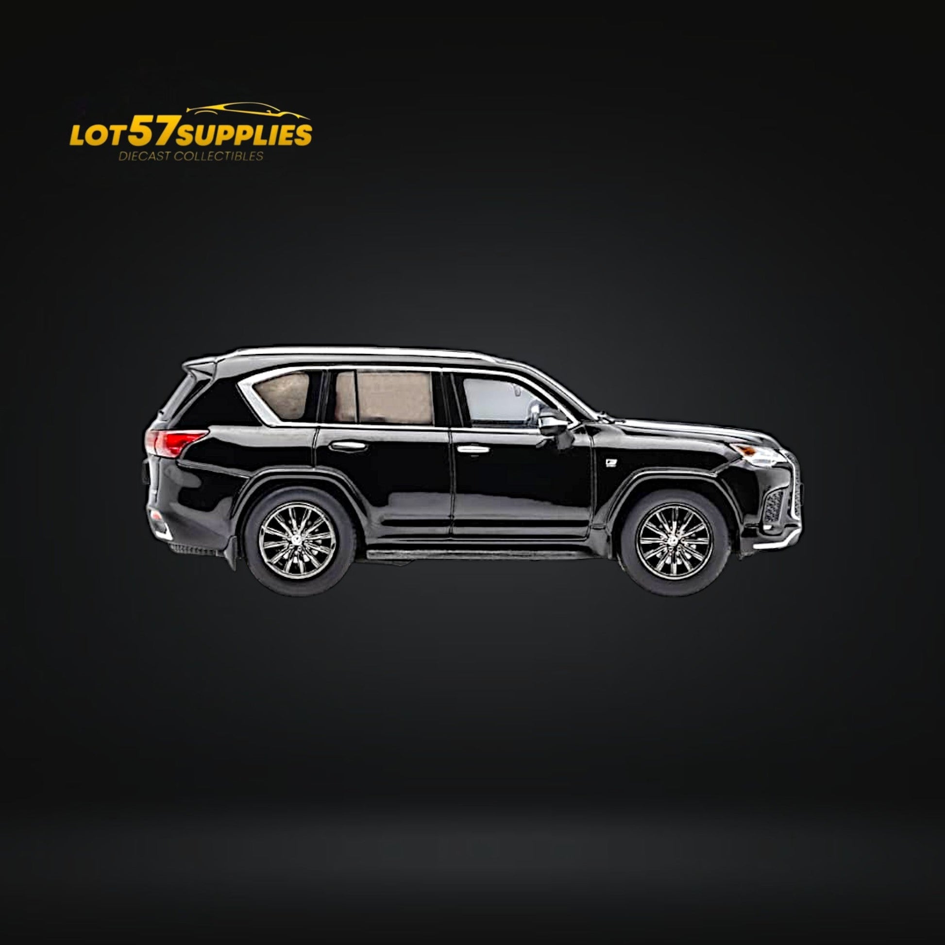 Black 1:64 scale GCD Lexus LX600 Sport diecast model by Lot57Supplies Diecast Shop, detailed miniature vehicle image.