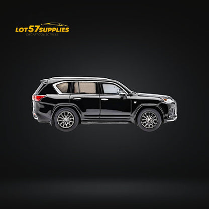 Black 1:64 scale GCD Lexus LX600 Sport diecast model by Lot57Supplies Diecast Shop, detailed miniature vehicle image.
