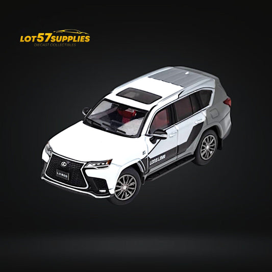 GCD Lexus LX600 Sport White & Gray 1:64 - Evergreen Kings