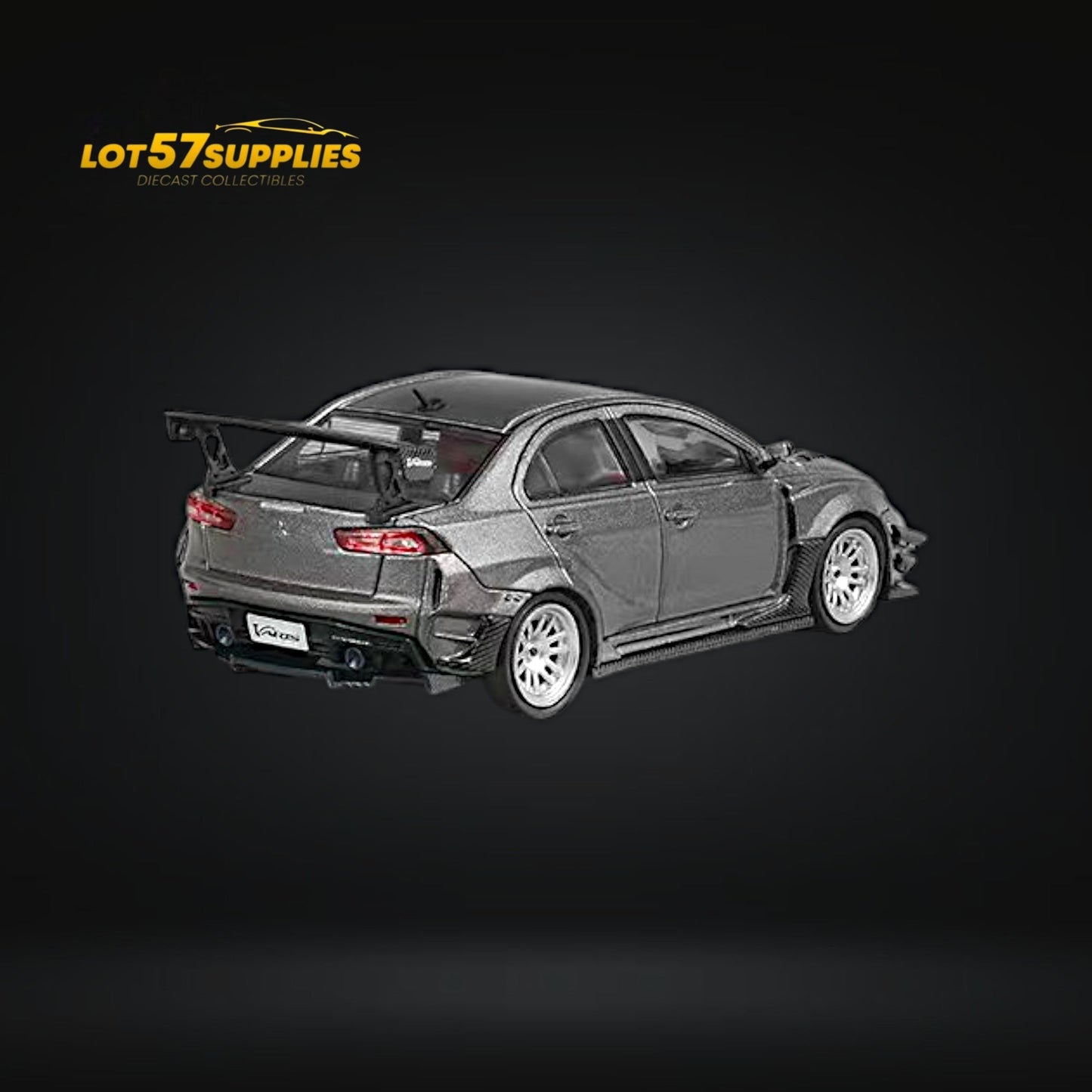 CM Model Mitsubishi Lancer Evolution X Varis Wide Body Gray 1:64 - Evergreen Kings