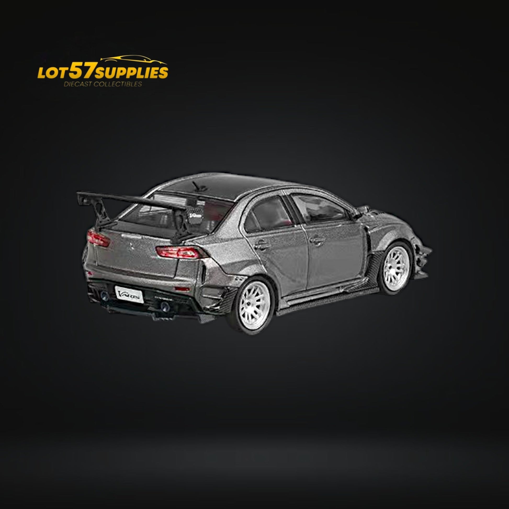 CM Model Mitsubishi Lancer Evolution X Varis Wide Body Gray 1:64 - Evergreen Kings