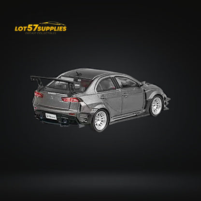 CM Model Mitsubishi Lancer Evolution X Varis Wide Body Gray 1:64 - Evergreen Kings
