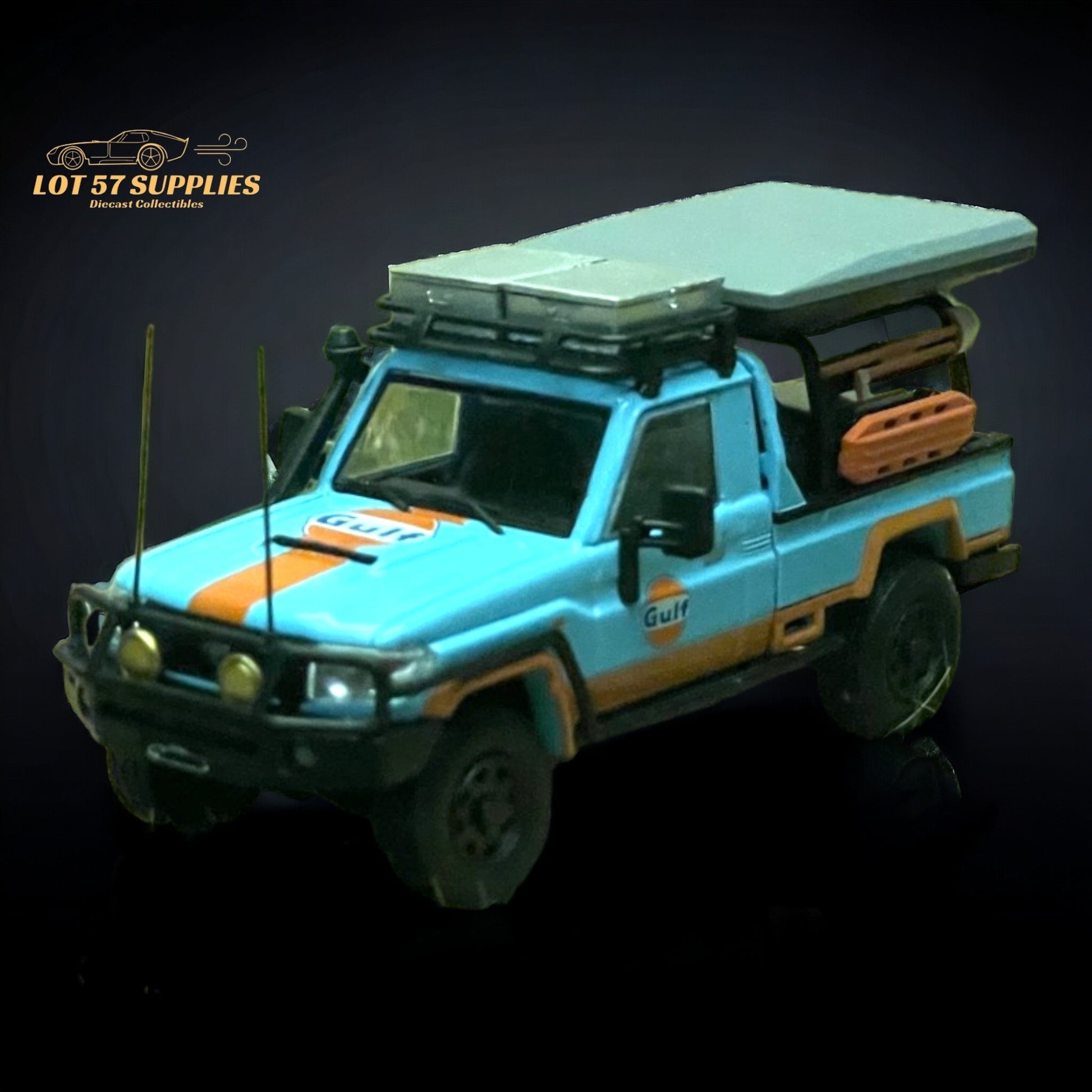 AutoBots Models Toyota Land Cruiser LC79 Gulf Livery 1:64 - Evergreen Kings
