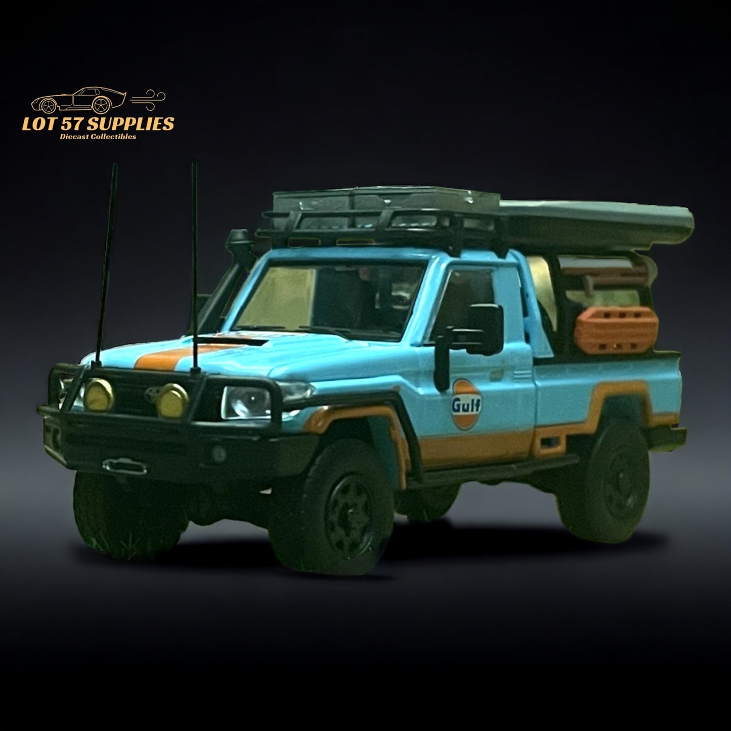 AutoBots Models Toyota Land Cruiser LC79 Gulf Livery 1:64 - Evergreen Kings