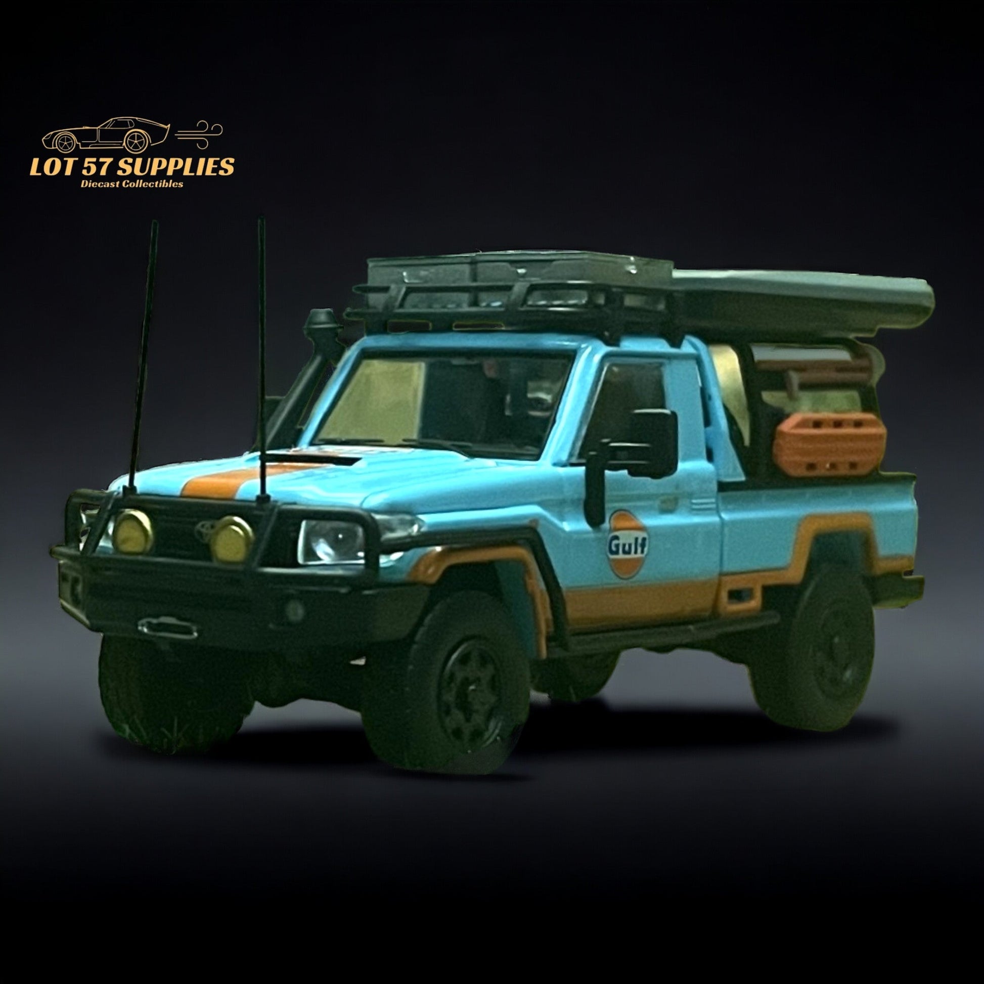 AutoBots Models Toyota Land Cruiser LC79 Gulf Livery 1:64 - Evergreen Kings