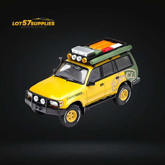 GCD Toyota Land Cruiser LC80 Camel Cup Version With Accessories 1:64 - Evergreen Kings