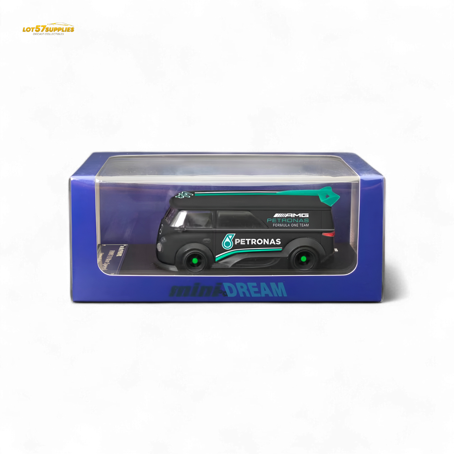 Mini Volkswagen T1 RWB Van #44 diecast model with Petronas livery, 1:64 scale, detailed miniature vehicle from Lot57Supplies Diecast Shop