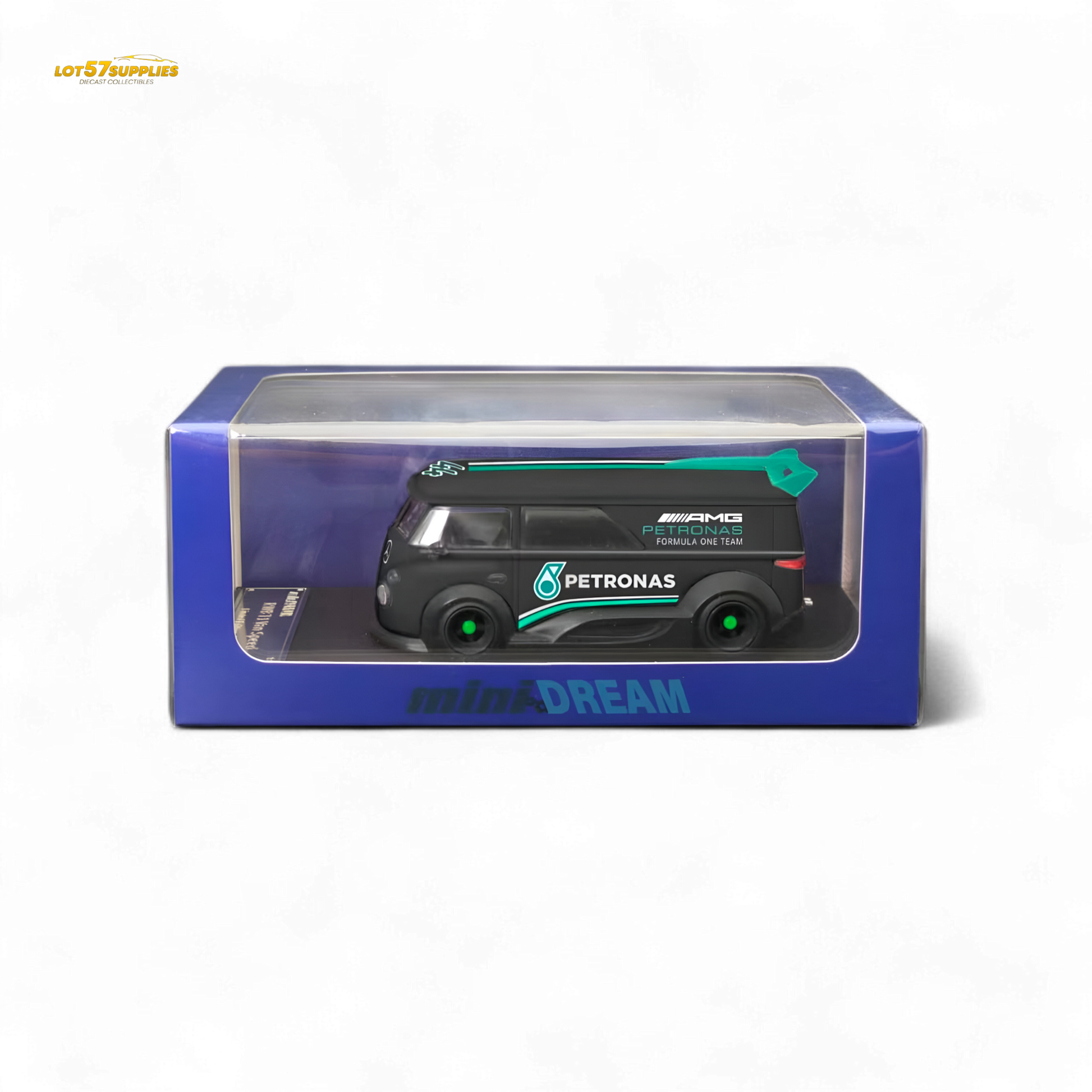 Mini Volkswagen T1 RWB Van #44 diecast model with Petronas livery, 1:64 scale, detailed miniature vehicle from Lot57Supplies Diecast Shop
