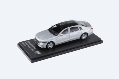 Matte silver 1:64 scale Mercedes-Benz Maybach W223 diecast model by Lot57Supplies Diecast Shop.
