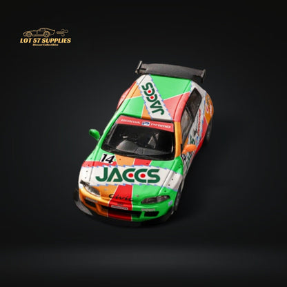 Diecast Honda Civic EG6 with Rocket Bunny JACCS #14 livery, 1:64 scale model by Lot57Supplies Diecast Shop, detailed car replica.