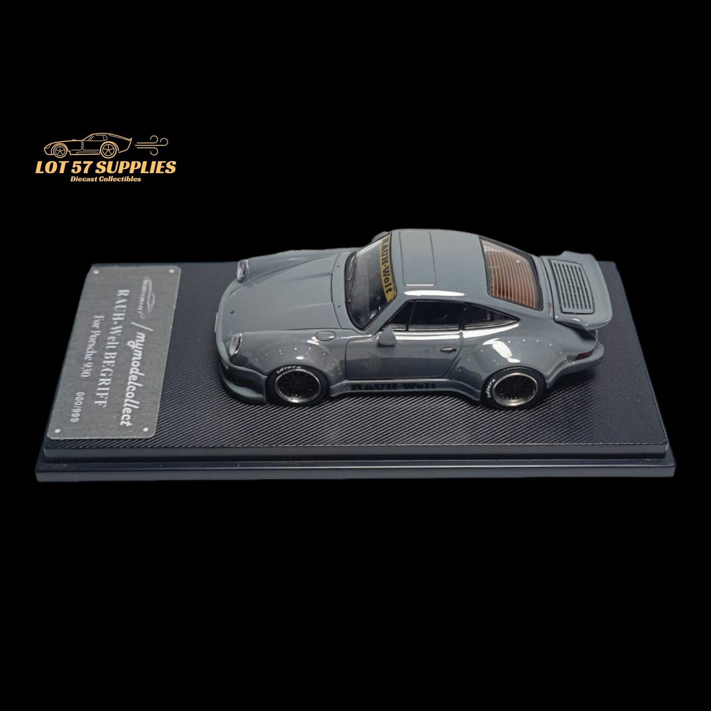 Diecast Porsche RWB 930 model with ducktail spoiler in 1:64 scale from Lot57Supplies Diecast Shop.