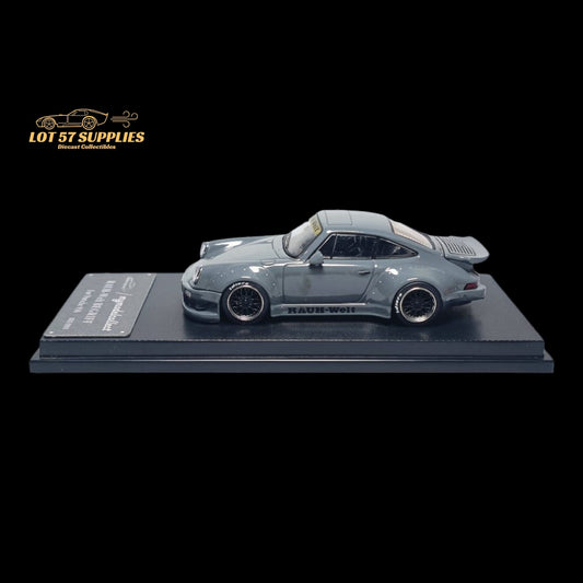 Diecast model of a Porsche RWB 930 with a ducktail spoiler in 1:64 scale from Lot57Supplies Diecast Shop.