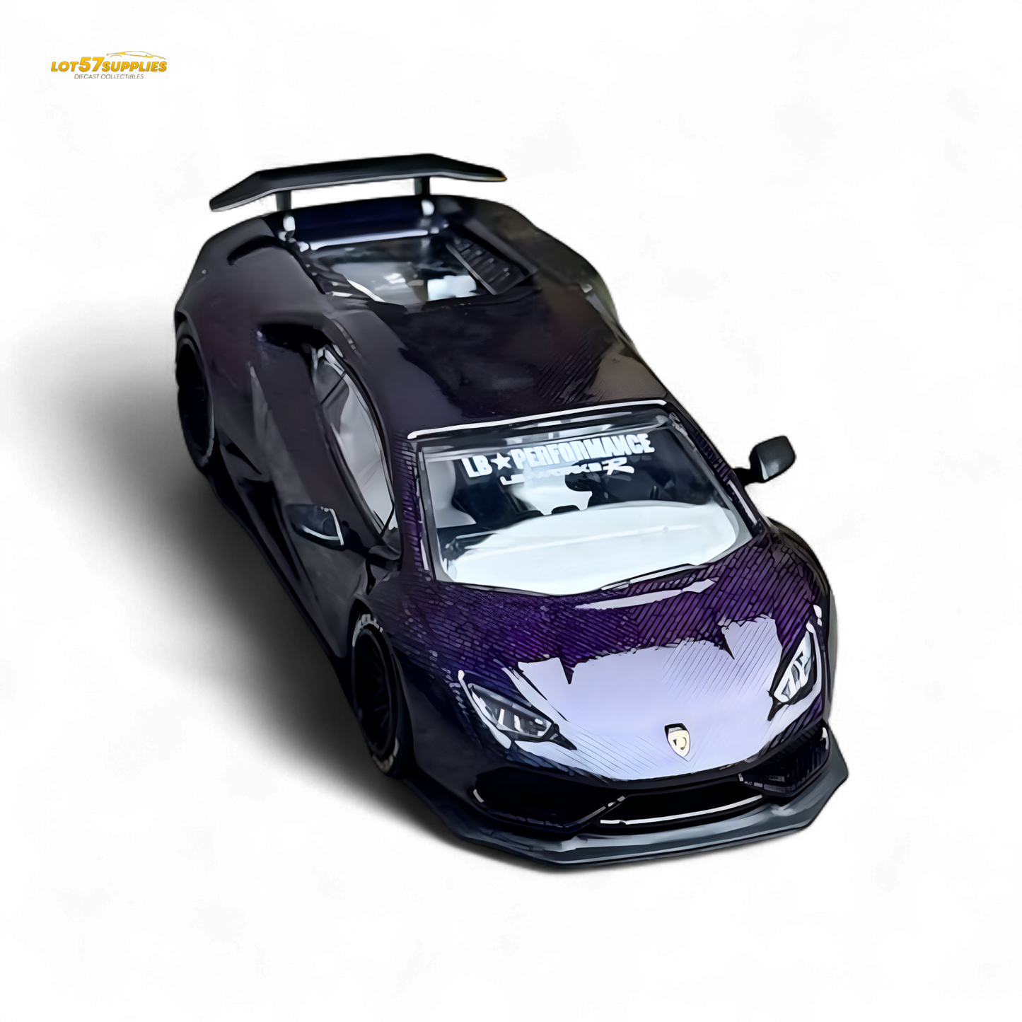 King Model Lamborghini Huracan LP610 Purple Carbon Fiber 1:64 - Evergreen Kings