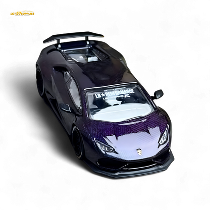 King Model Lamborghini Huracan LP610 Purple Carbon Fiber 1:64 - Evergreen Kings