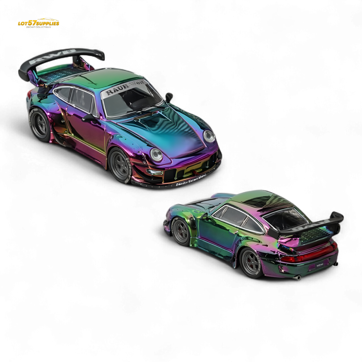 Star Model Porsche RWB 993 Magic Purple-Green 1:64 - Evergreen Kings