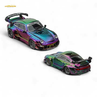 Star Model Porsche RWB 993 Magic Purple-Green 1:64 - Evergreen Kings