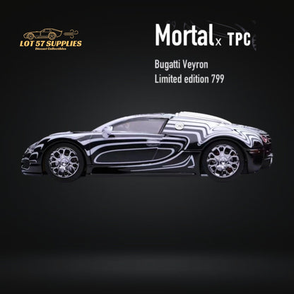 Close-up of a 1:64 scale ceramic dragon model of the Bugatti Veyron by Lot57Supplies Diecast Shop, detailed and colorful.