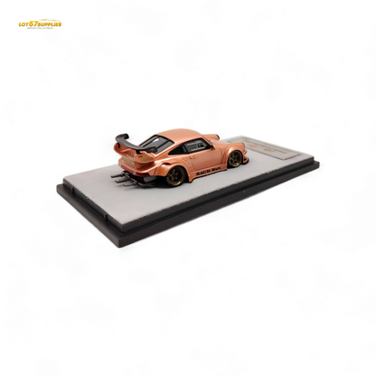 Champagne gold Porsche RWB 930 diecast model in 1:64 scale by Lot57Supplies Diecast Shop, detailed and collectible.