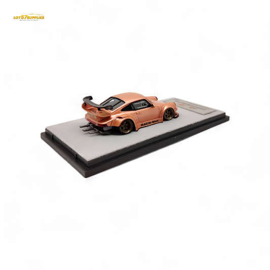 Champagne gold Porsche RWB 930 diecast model in 1:64 scale by Lot57Supplies Diecast Shop, detailed and collectible.