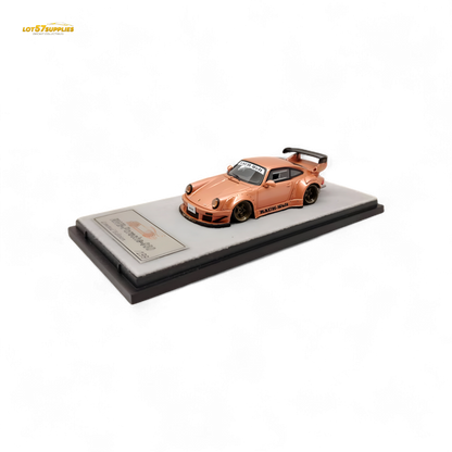 Champagne gold Porsche RWB 930 diecast model in 1:64 scale by Lot57Supplies Diecast Shop, detailed miniature car for collectors