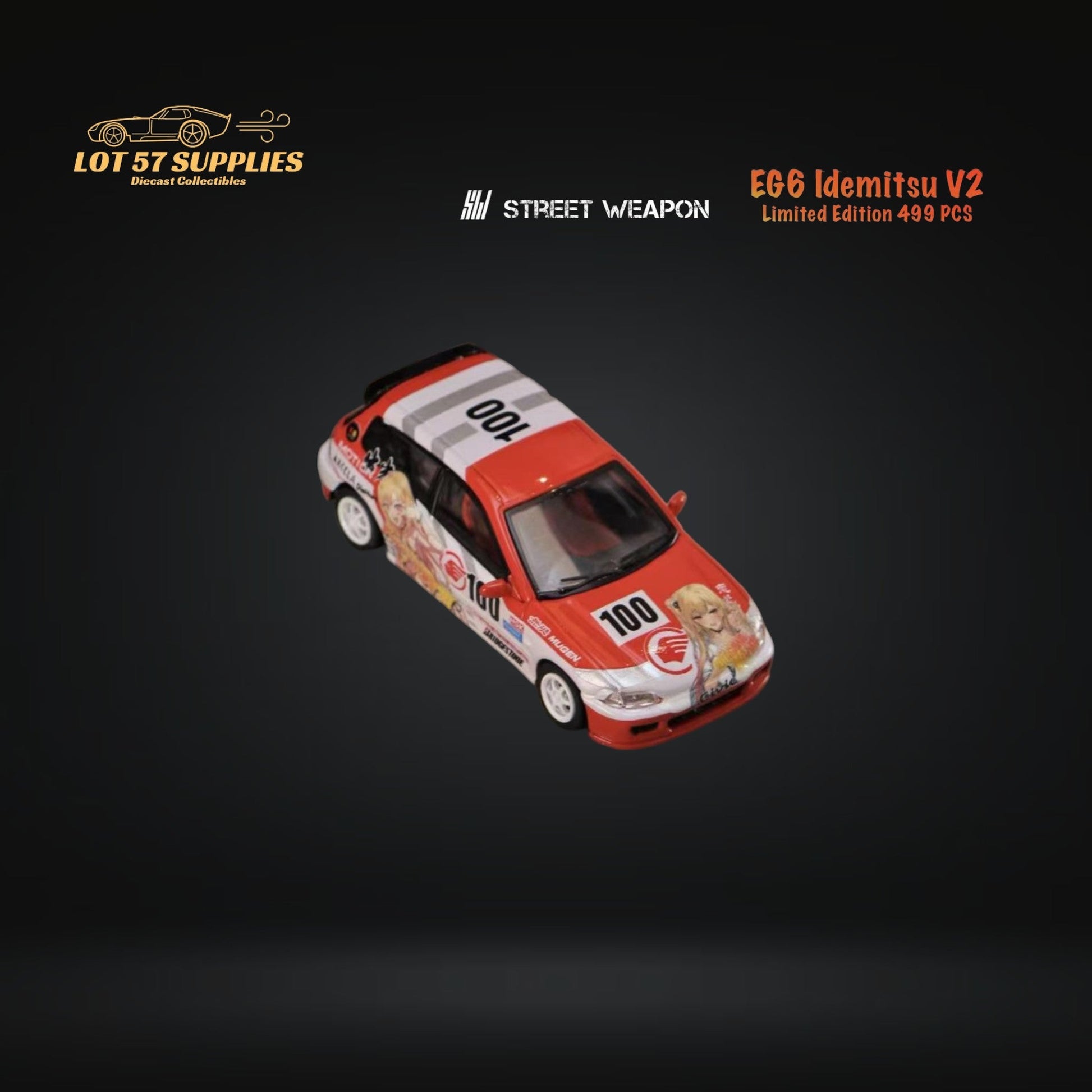 Street Weapon Honda Civic EG6 Idemitsu V2 1:64 - Evergreen Kings