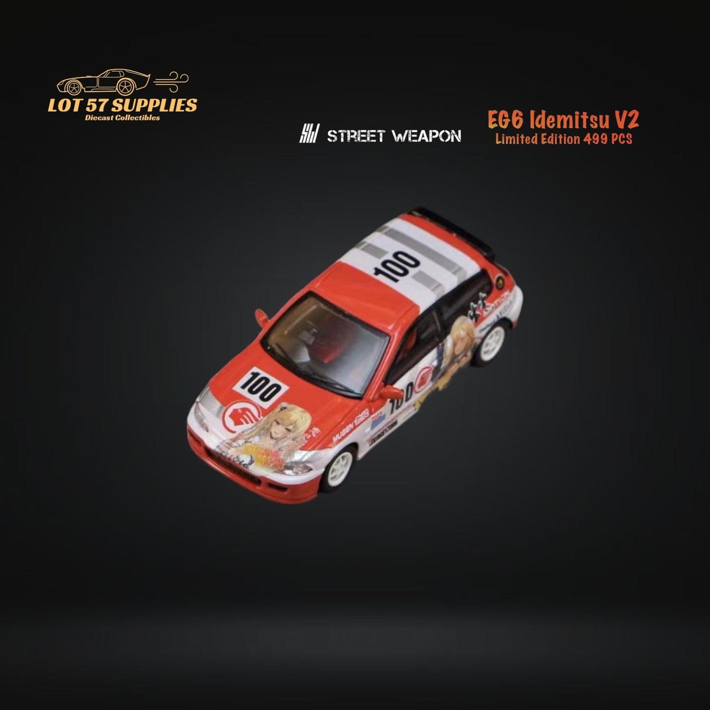 Street Weapon Honda Civic EG6 Idemitsu V2 1:64 - Evergreen Kings