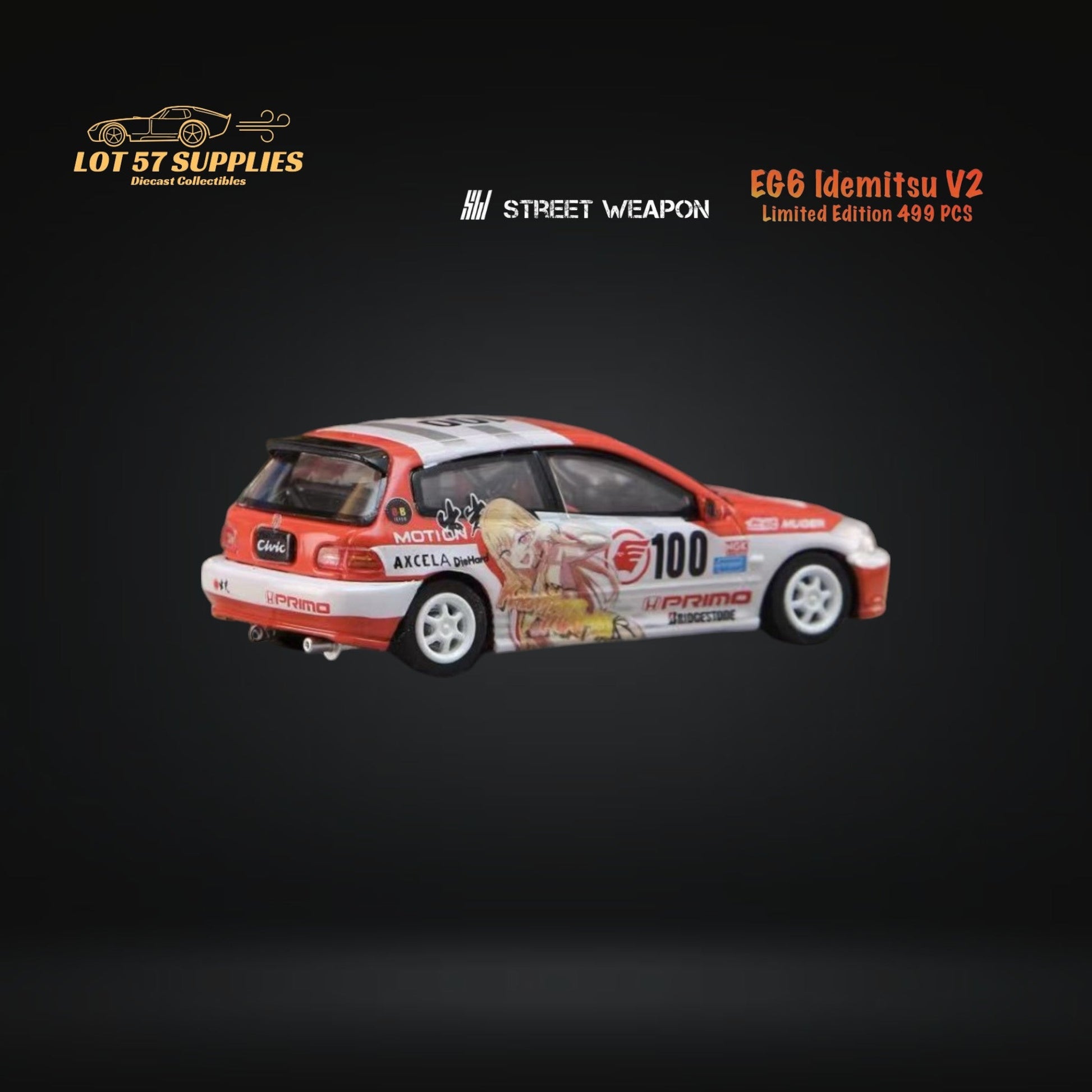 Street Weapon Honda Civic EG6 Idemitsu V2 1:64 - Evergreen Kings