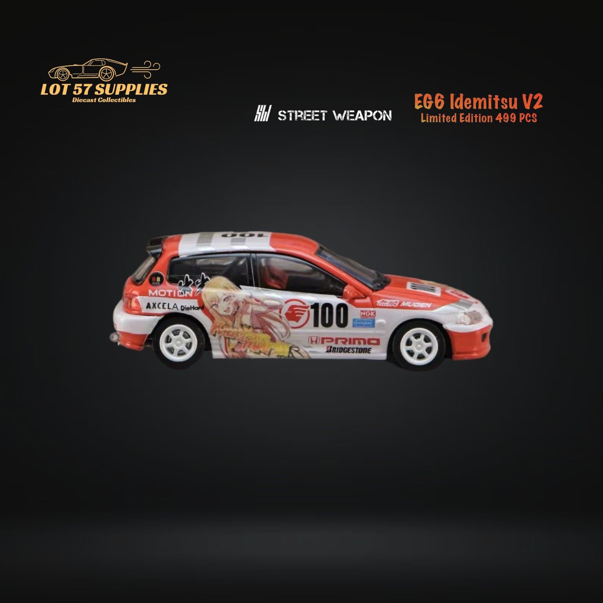 Street Weapon Honda Civic EG6 Idemitsu V2 1:64 - Evergreen Kings