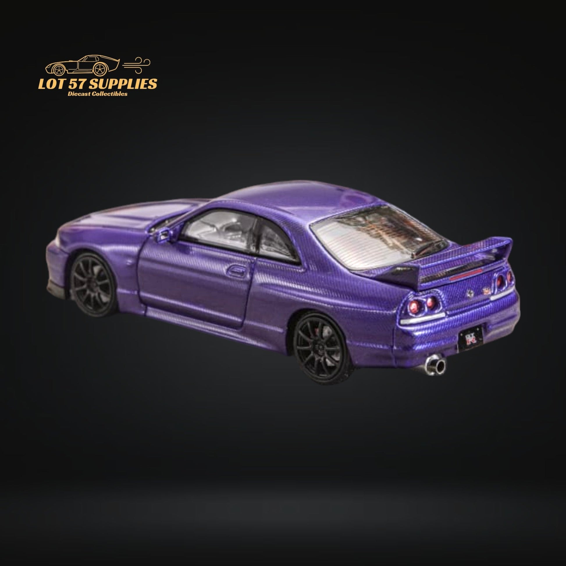 Purple Focal Horizon Nissan Skyline R33 diecast model in 1:64 scale, detailed miniature car from Lot57Supplies Diecast Shop.