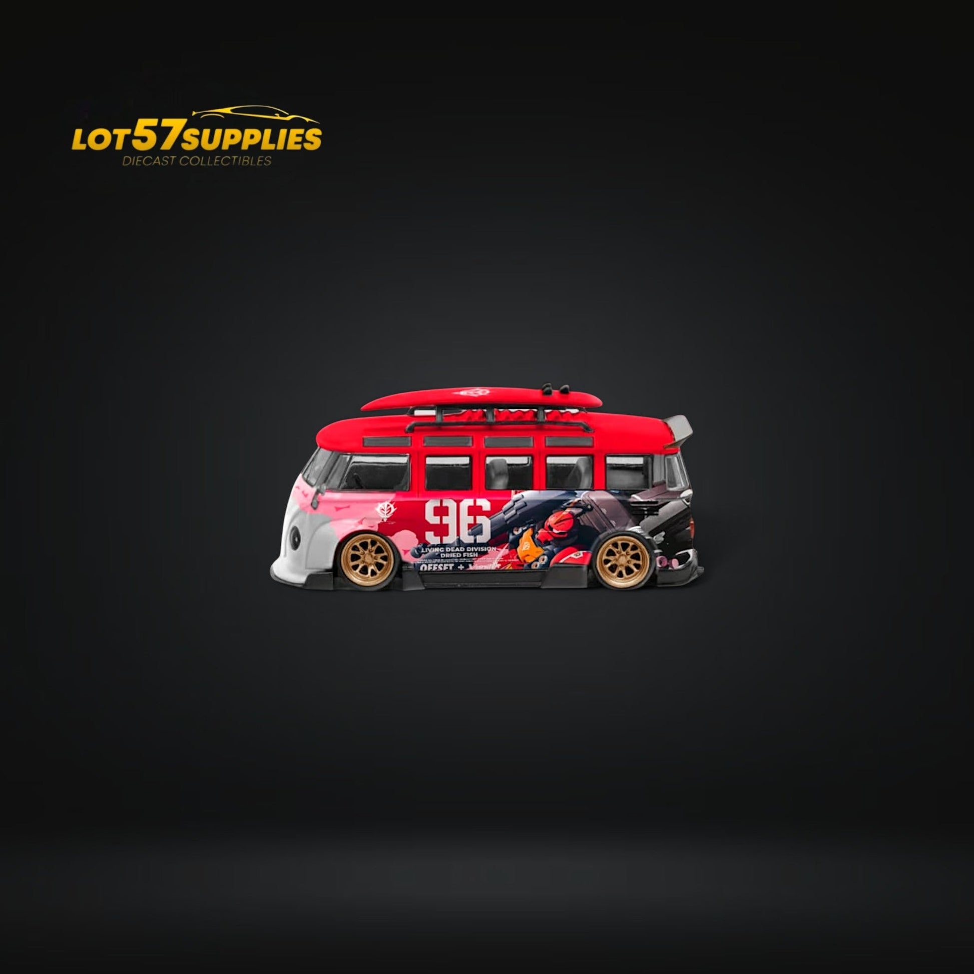 LF Model Volkswagen T1 Kombi WideBody Akiba #96 Livery 1:64 - Evergreen Kings