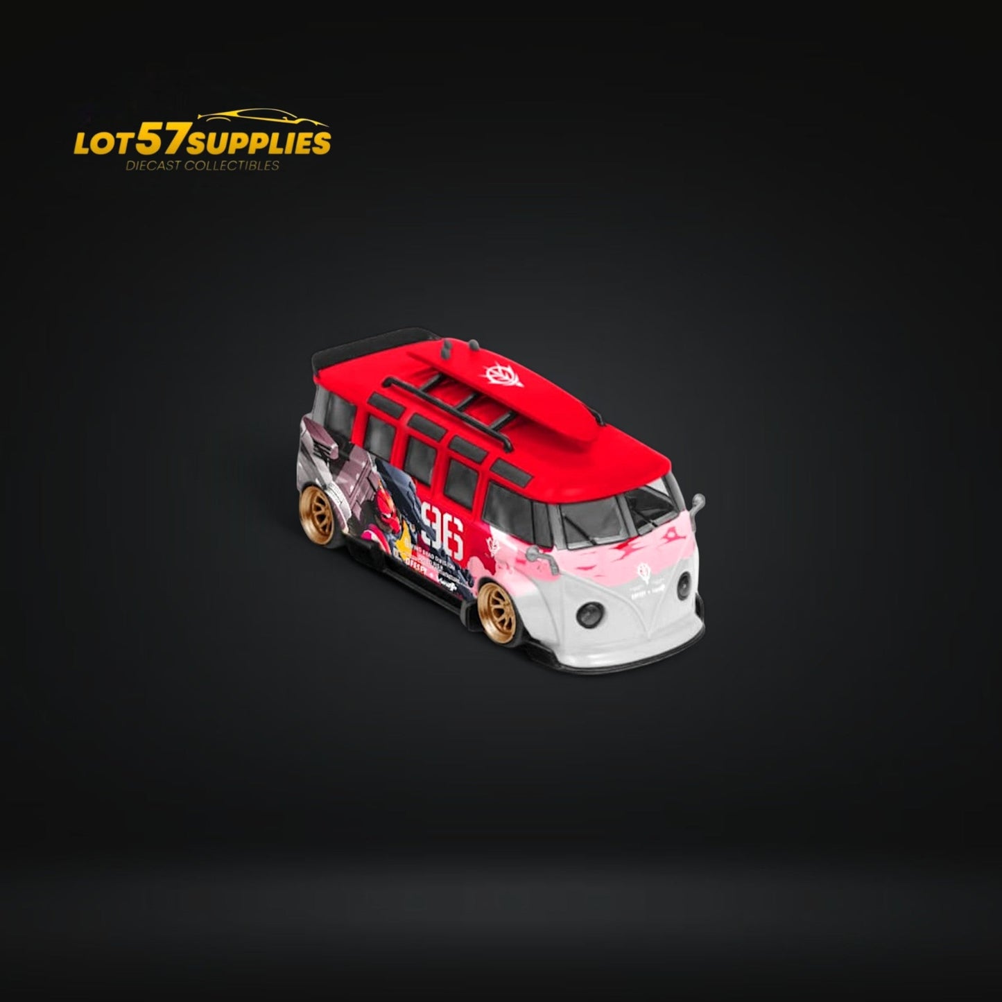 LF Model Volkswagen T1 Kombi WideBody Akiba #96 Livery 1:64 - Evergreen Kings