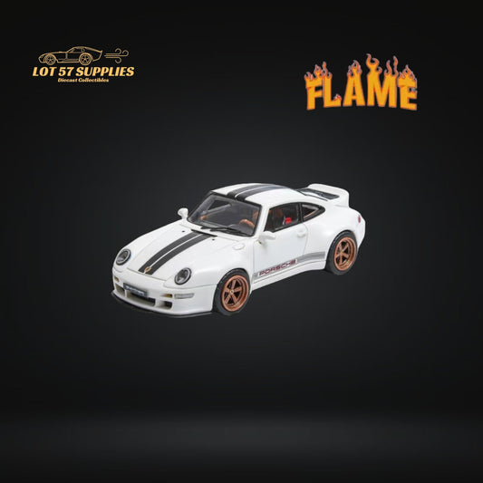 Flame Model Porsche 911 Gunther Werks 400R White 1:64 - Evergreen Kings