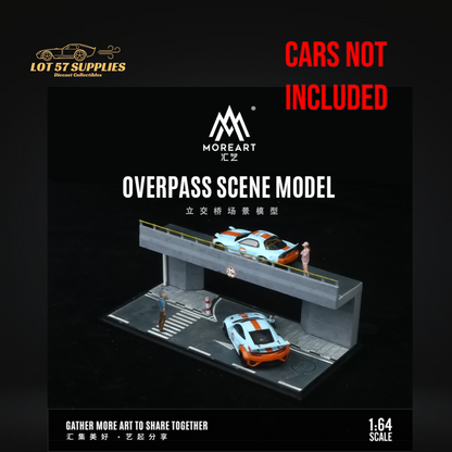 Pre-order MoreArt Overpass Scene Diorama 1:64 by Lot57Supplies Diecast Shop, detailed scale model with urban overpass setting.