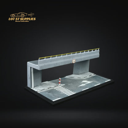 Detailed 1:64 scale MoreArt Overpass Scene diorama by Lot57Supplies Diecast Shop featuring realistic urban infrastructure elements.