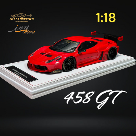 IVY MERIT Ferrari 458 GT Rosso Red LBWK 1:18 - Evergreen Kings
