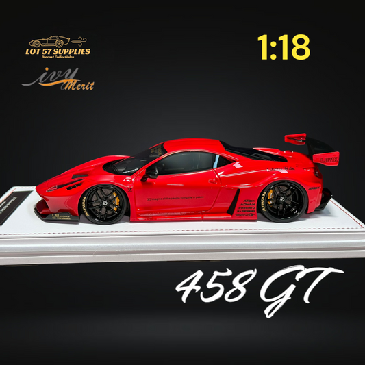 IVY MERIT Ferrari 458 GT Rosso Red LBWK 1:18 - Evergreen Kings