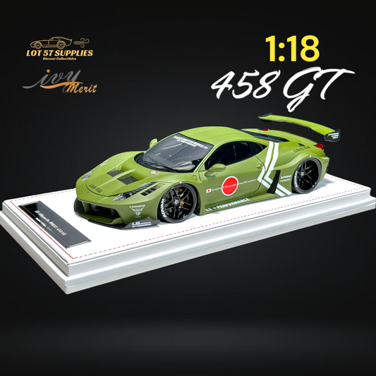 IVY MERIT Ferrari 458 GT LBWK 1:18 Resin - Evergreen Kings