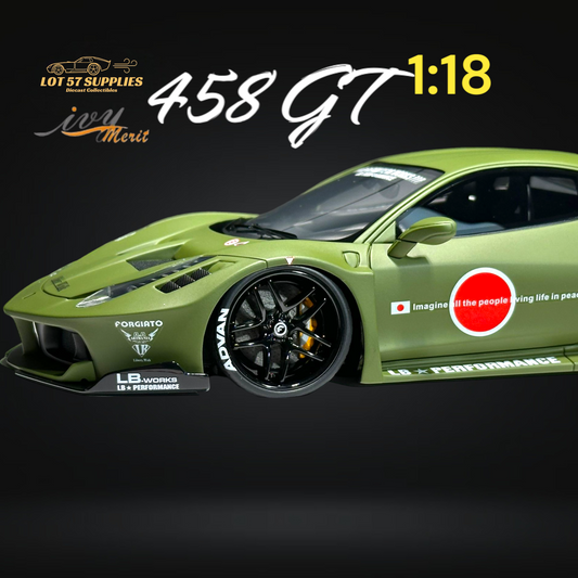 IVY MERIT Ferrari 458 GT LBWK 1:18 Resin - Evergreen Kings