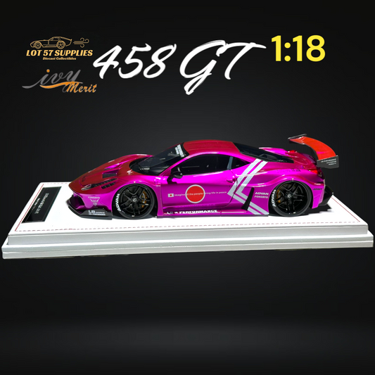 IVY MERIT Ferrari 458 GT Purple LBWK 1:18 - Evergreen Kings