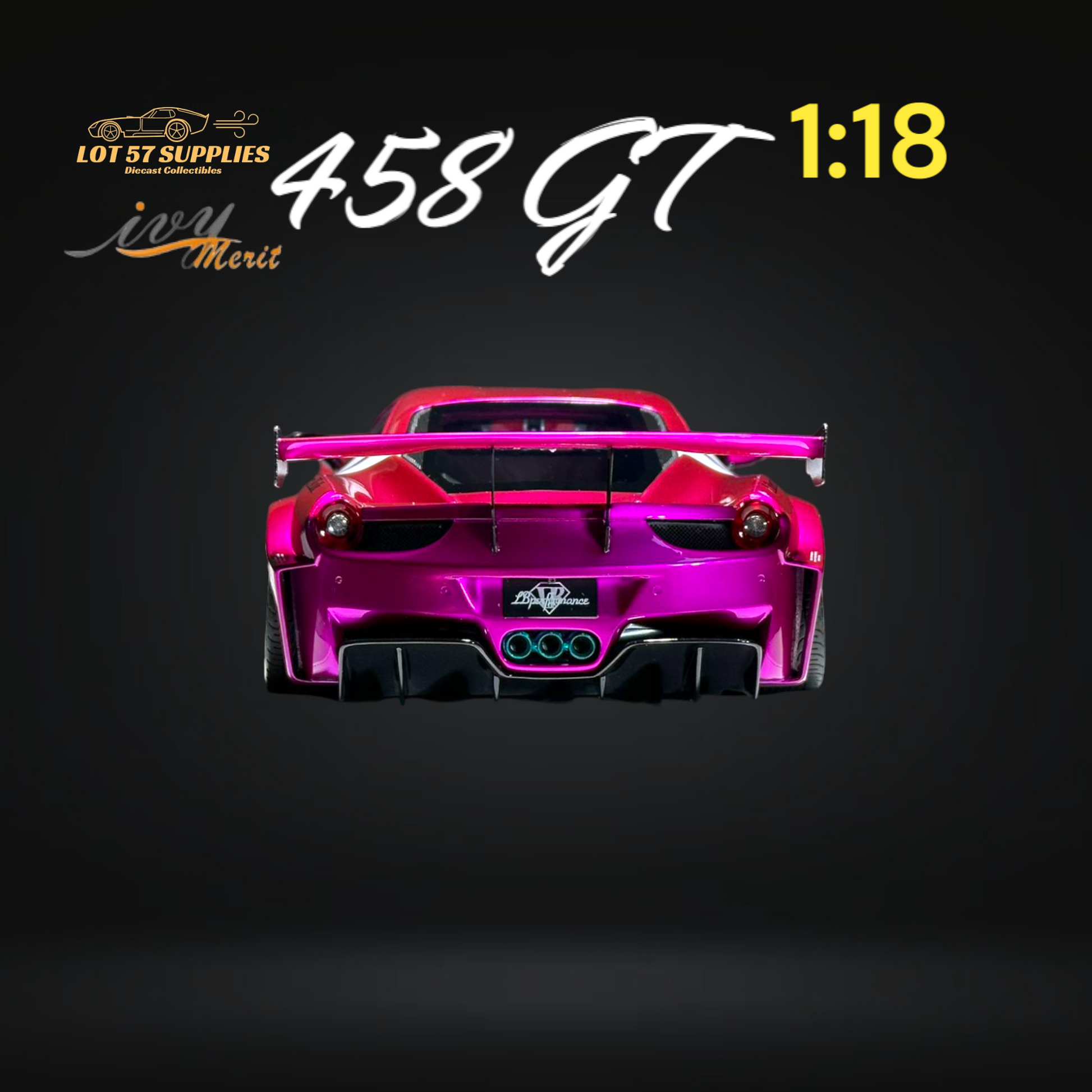 IVY MERIT Ferrari 458 GT Purple LBWK 1:18 - Evergreen Kings