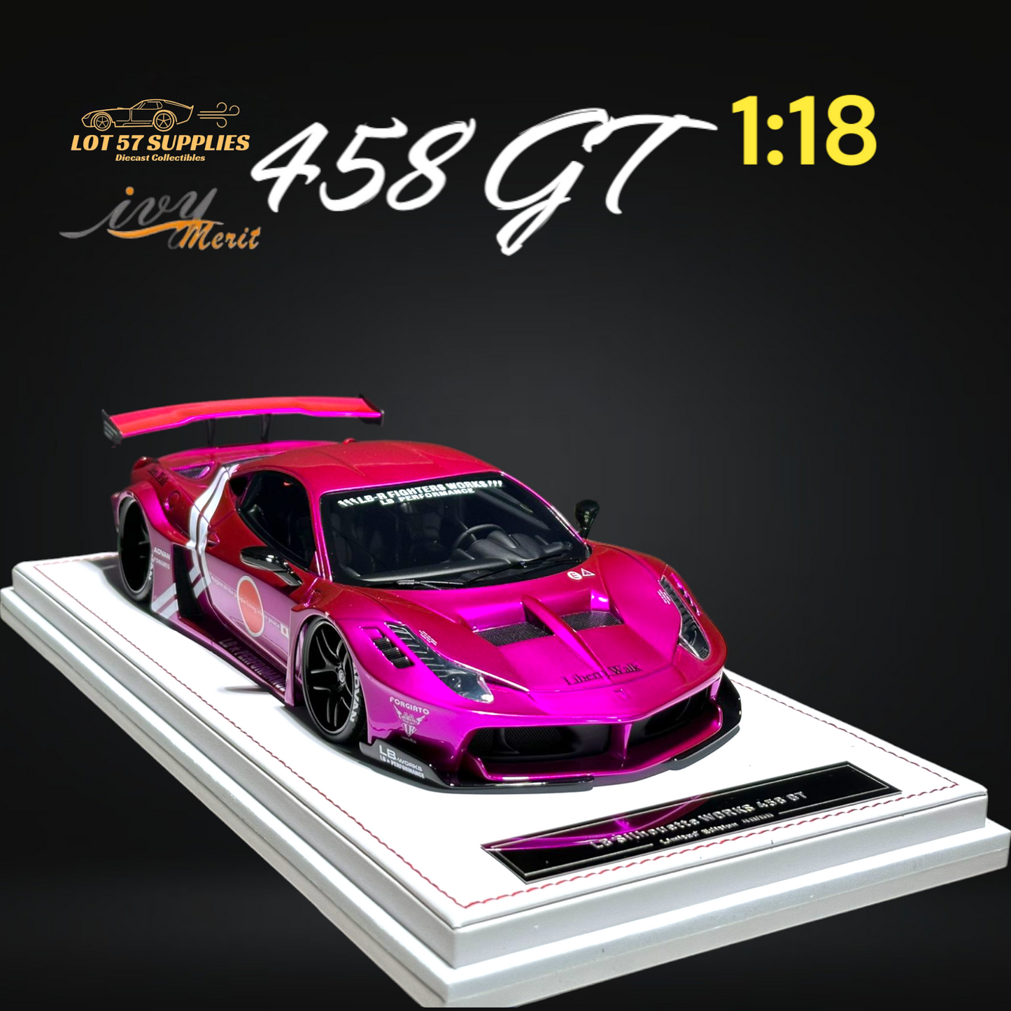 IVY MERIT Ferrari 458 GT Purple LBWK 1:18 - Evergreen Kings