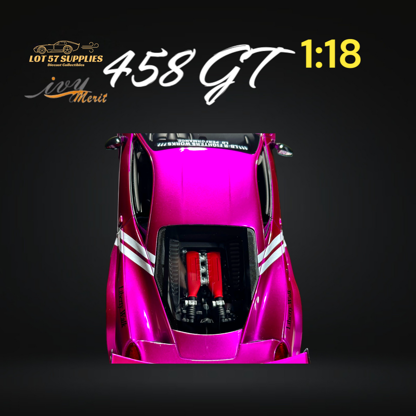 IVY MERIT Ferrari 458 GT Purple LBWK 1:18 - Evergreen Kings