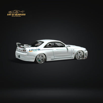 Mini GT Nissan Skyline GT-R R33 Greddy V1 White 1:64 - Evergreen Kings