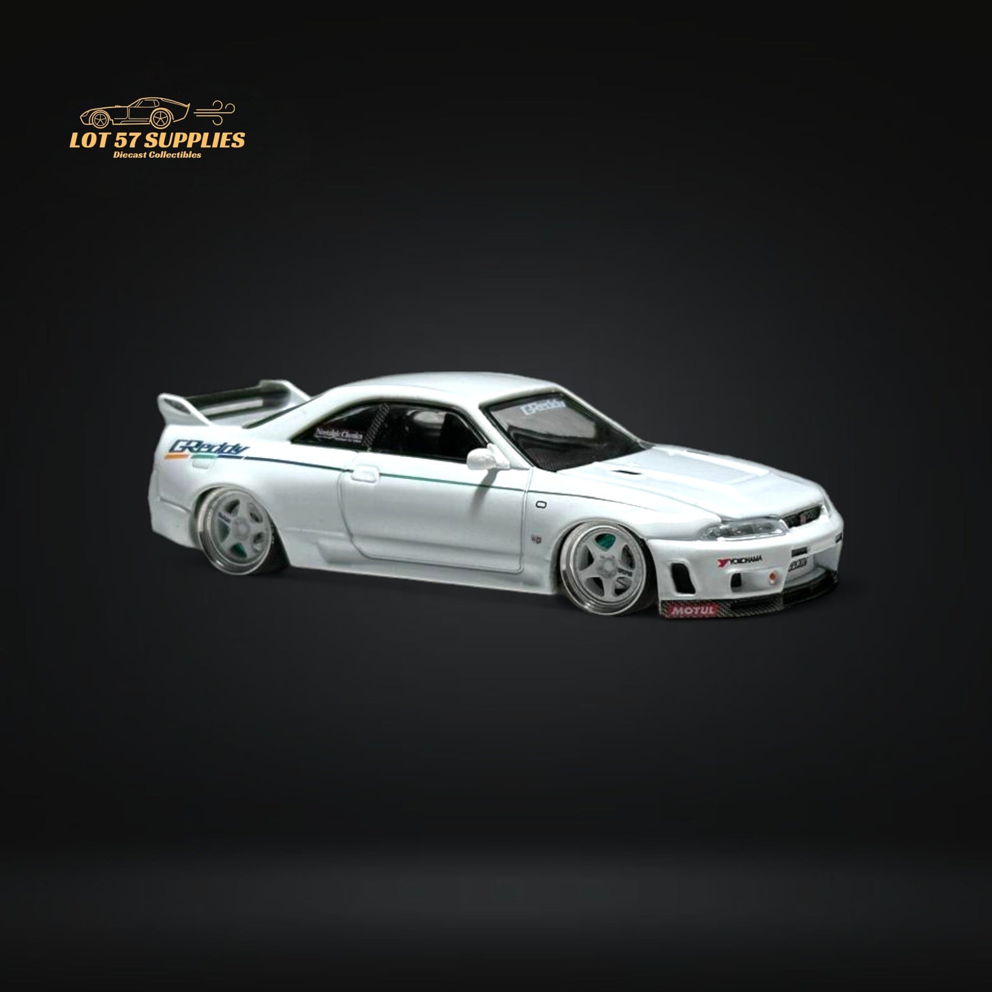 Mini GT Nissan Skyline GT-R R33 Greddy V1 White 1:64 - Evergreen Kings
