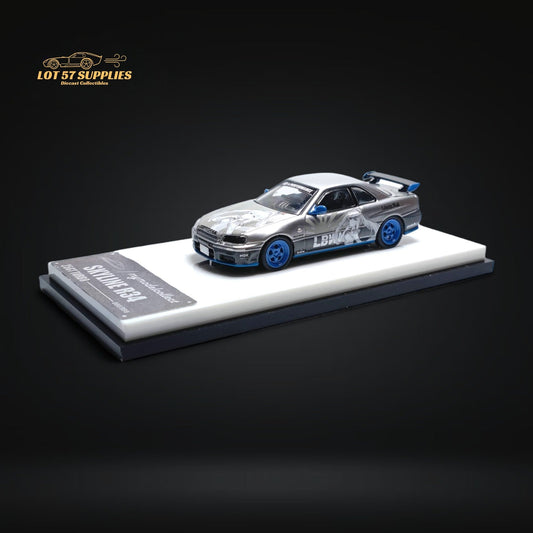 MC Nissan Skyline R34 25GT Turbo Silver Queen Livery 1:64 - Evergreen Kings