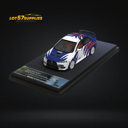 Mini Mitsubishi Lancer EVO X diecast car with Need for Speed Black List #9 livery, 1:64 scale, detailed collectible model.