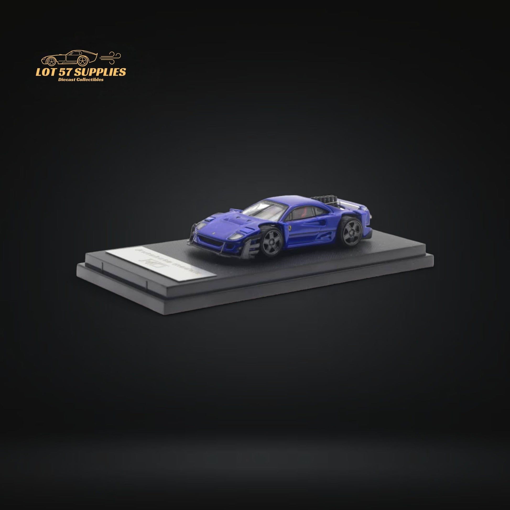 Blue Ferrari F40 diecast model from Autobots Yasid series, 1:64 scale, detailed toy car by Lot57Supplies Diecast Shop.